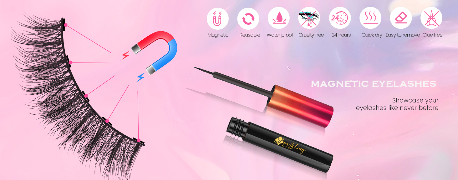 Obtenha o visual glamouroso perfeito com o kit de cílios magnéticos 3D Pingdu Sparkling Eyelash®