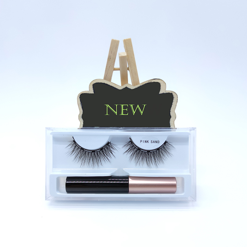 Kit de delineador de cílios magnético 3D Faux Mink 1 par